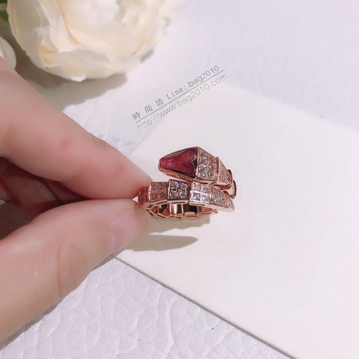 Bvlgari飾品 寶格麗蛇戒指 Serpenti高級彈簧蛇鑽石戒指  zgbq3335